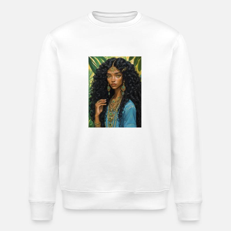 Mädchen im Dschungel - Stanley/Stella Unisex Bio-Sweatshirt ROLLER - Weiß