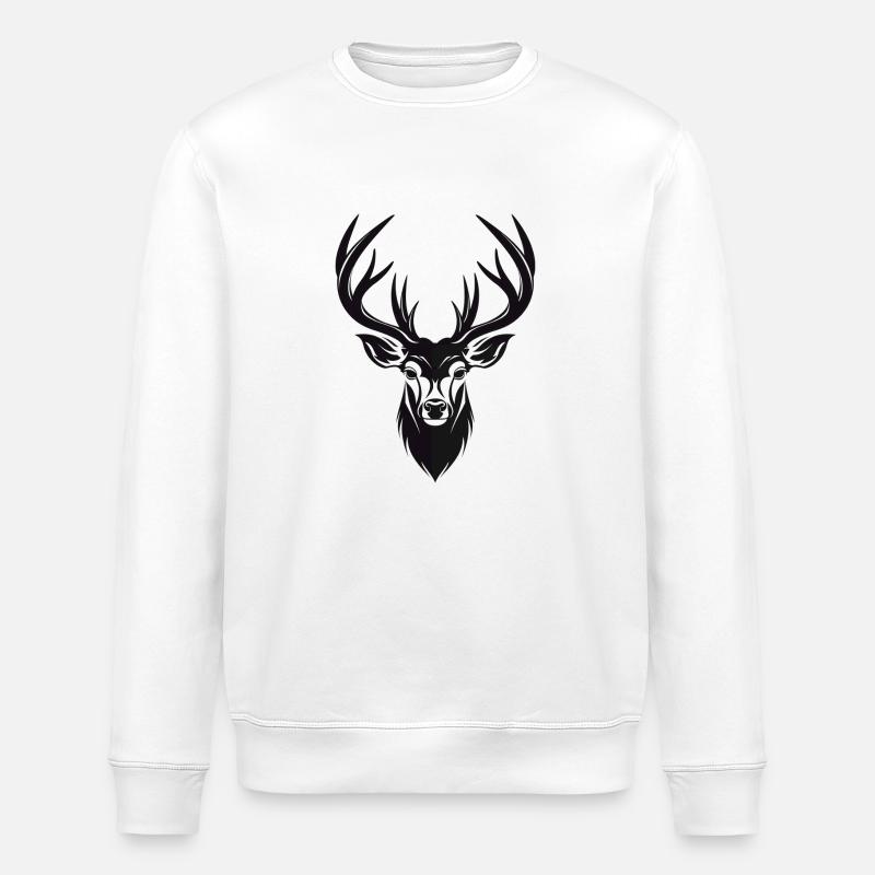 Icône de cerf Monochrome - Sweat bio ROLLER Stanley/Stella Unisexe - blanc