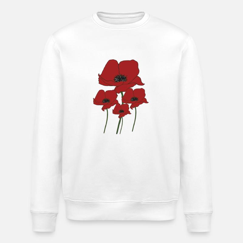 mohnblumenstrauss - Stanley/Stella Unisex Bio-Sweatshirt ROLLER - Weiß