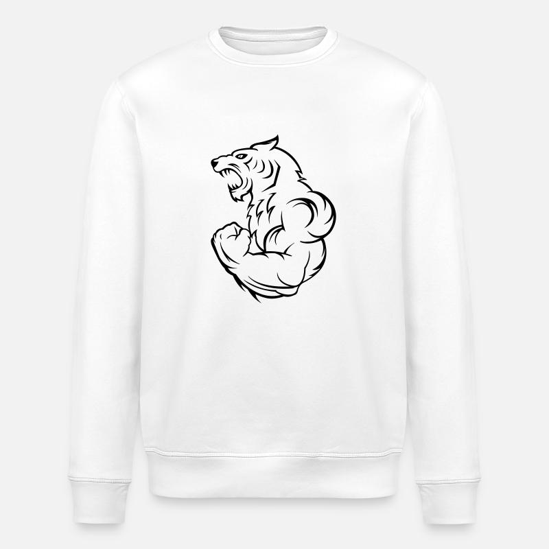 loup tigre fort - Sweat bio ROLLER Stanley/Stella Unisexe - blanc