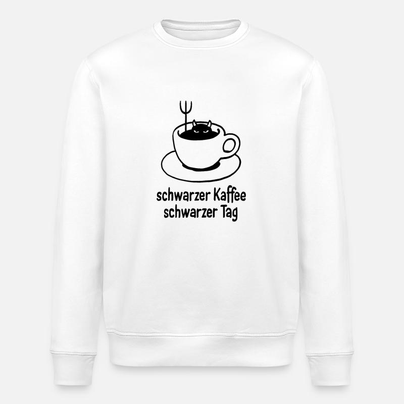 black coffee – black day - Stanley/Stella ROLLER Unisex Organic Sweatshirt - white