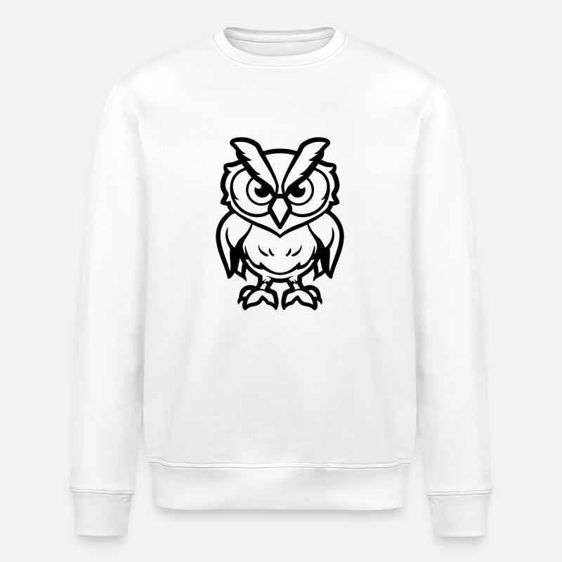 eule comic - Stanley/Stella Unisex Bio-Sweatshirt ROLLER - Weiß