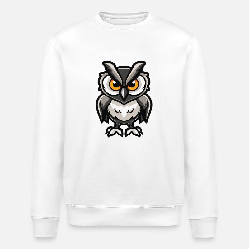 eule comic - Stanley/Stella Unisex Bio-Sweatshirt ROLLER - Weiß