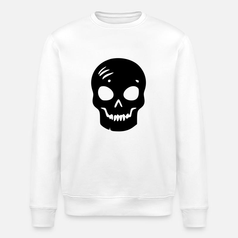 Crâne - Sweat bio ROLLER Stanley/Stella Unisexe - blanc