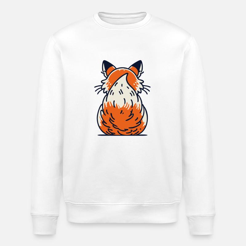 Fuchshinterteil mit Buschigem Schweif - Stanley/Stella Unisex Bio-Sweatshirt ROLLER - Weiß