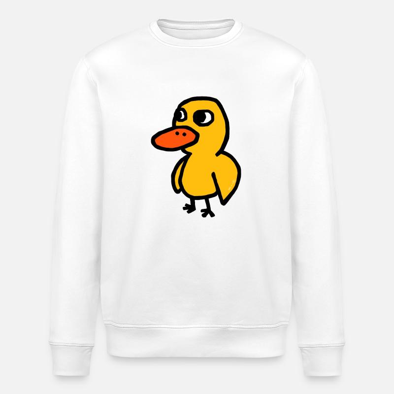 Karikatur Ente - Stanley/Stella Unisex Bio-Sweatshirt ROLLER - Weiß