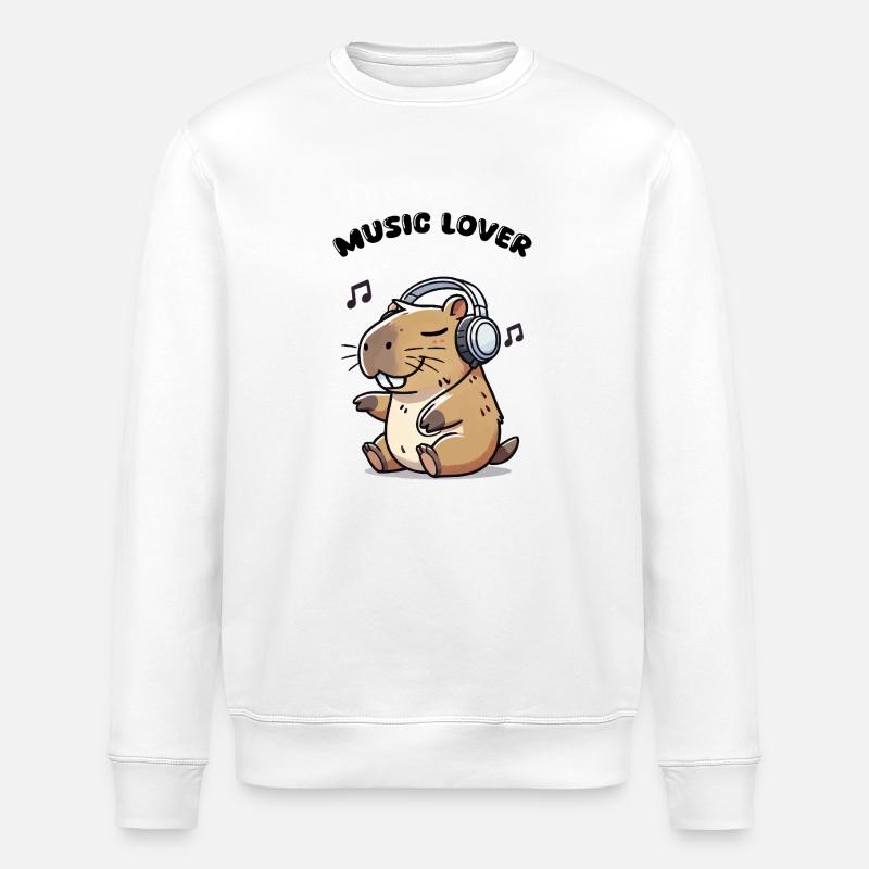 capybara musik - Stanley/Stella Unisex Bio-Sweatshirt ROLLER - Weiß