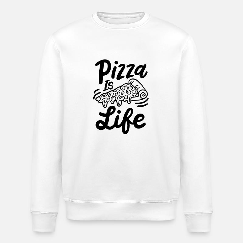 La pizza, c’est la vie - Sweat bio ROLLER Stanley/Stella Unisexe - blanc