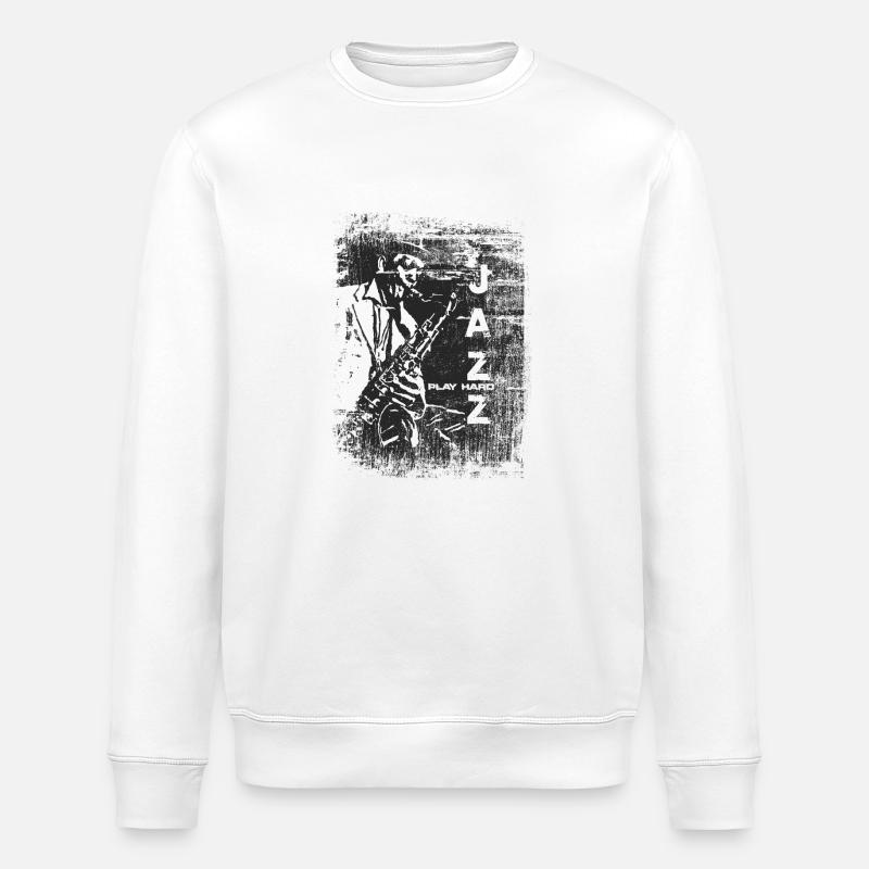 Jazz Saxophone Player - Stanley/Stella Unisex Bio-Sweatshirt ROLLER - Weiß