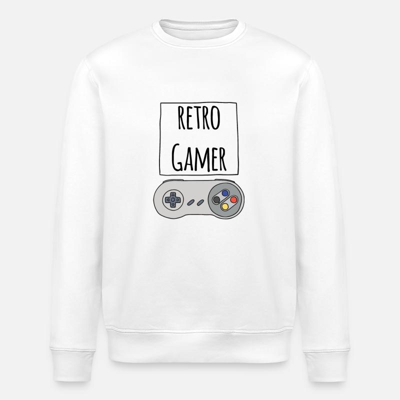 Gamer Retro S - Stanley/Stella Unisex Bio-Sweatshirt ROLLER - Weiß
