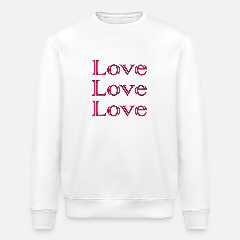 LOVE,JUST MARRIED,VIVE LES MARIES,EVJF,COUPLE - Sweat bio ROLLER Stanley/Stella Unisexe - blanc