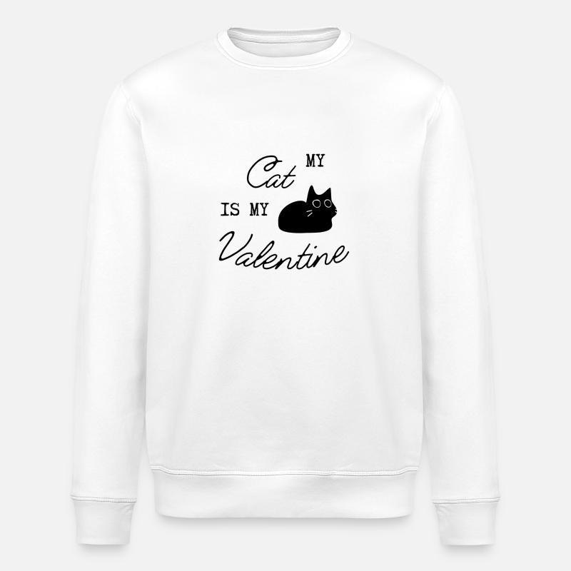 Katze - Stanley/Stella Unisex Bio-Sweatshirt ROLLER - Weiß