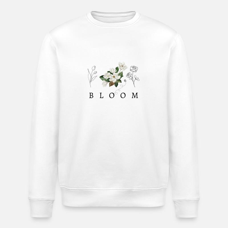 Bloom Floral Design - Stanley/Stella ROLLER Unisex Organic Sweatshirt - white