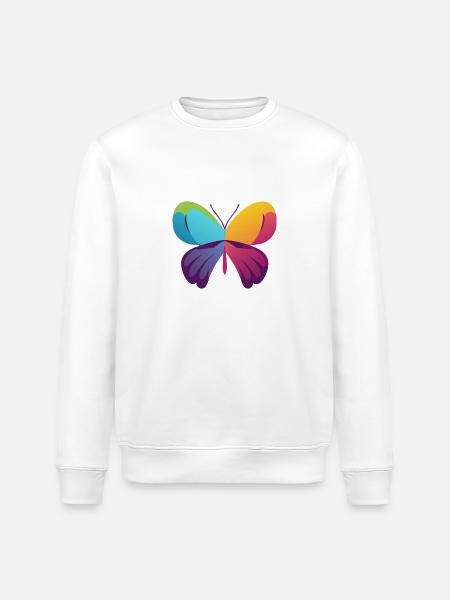 Butterfly - Stanley/Stella ROLLER Unisex Organic Sweatshirt - white