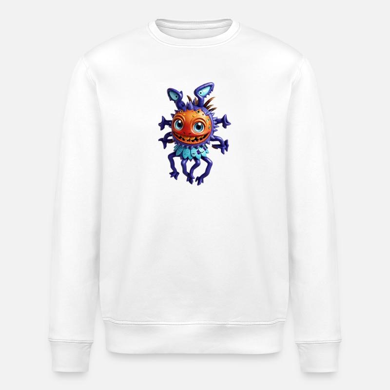 Mouche extraterrestre violette - Sweat bio ROLLER Stanley/Stella Unisexe - blanc