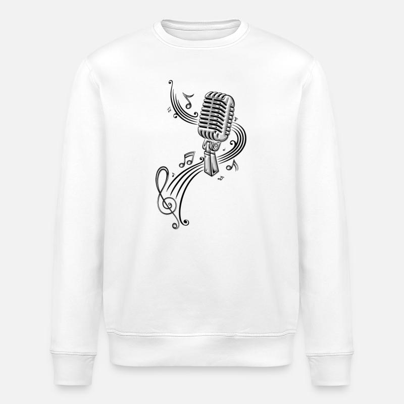 Microphone Microphone Micro music clef - Stanley/Stella ROLLER Unisex Organic Sweatshirt - white