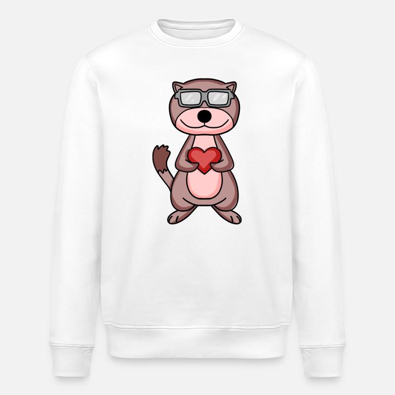 Wiesel mit Herz - Stanley/Stella Unisex Bio-Sweatshirt ROLLER - Weiß