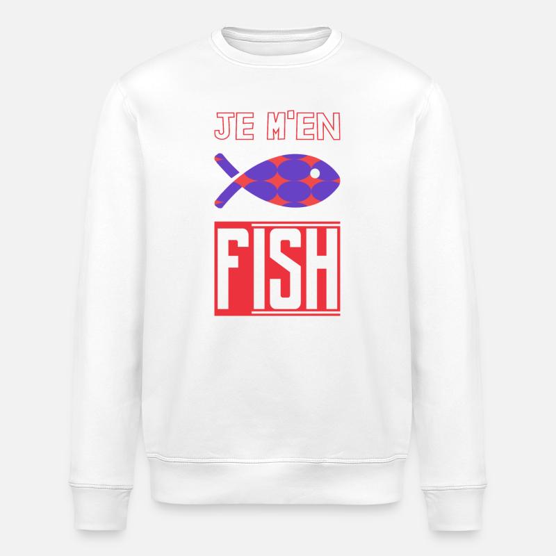 HUMOUR. POISSON. SARDINE. POISSON D'AVRIL - Sweat bio ROLLER Stanley/Stella Unisexe - blanc