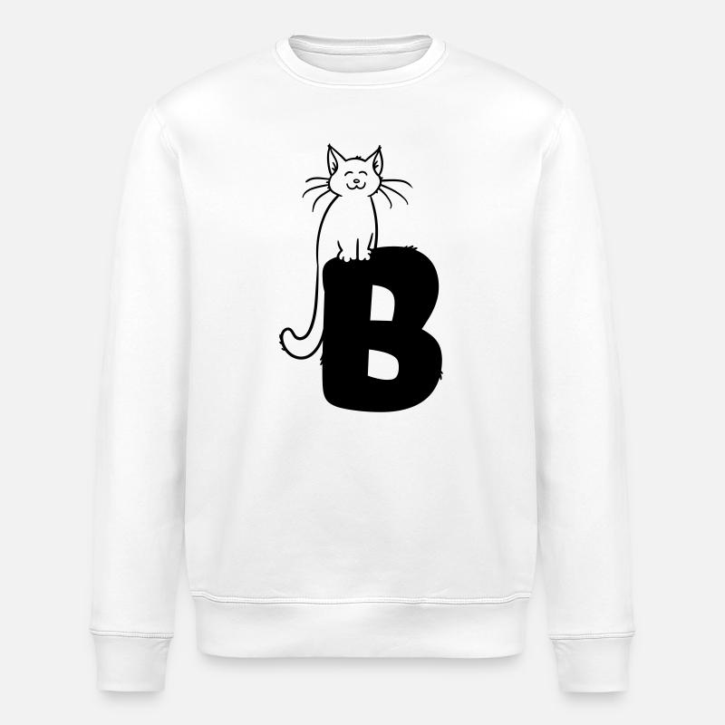 Lettre B du chat - Sweat bio ROLLER Stanley/Stella Unisexe - blanc