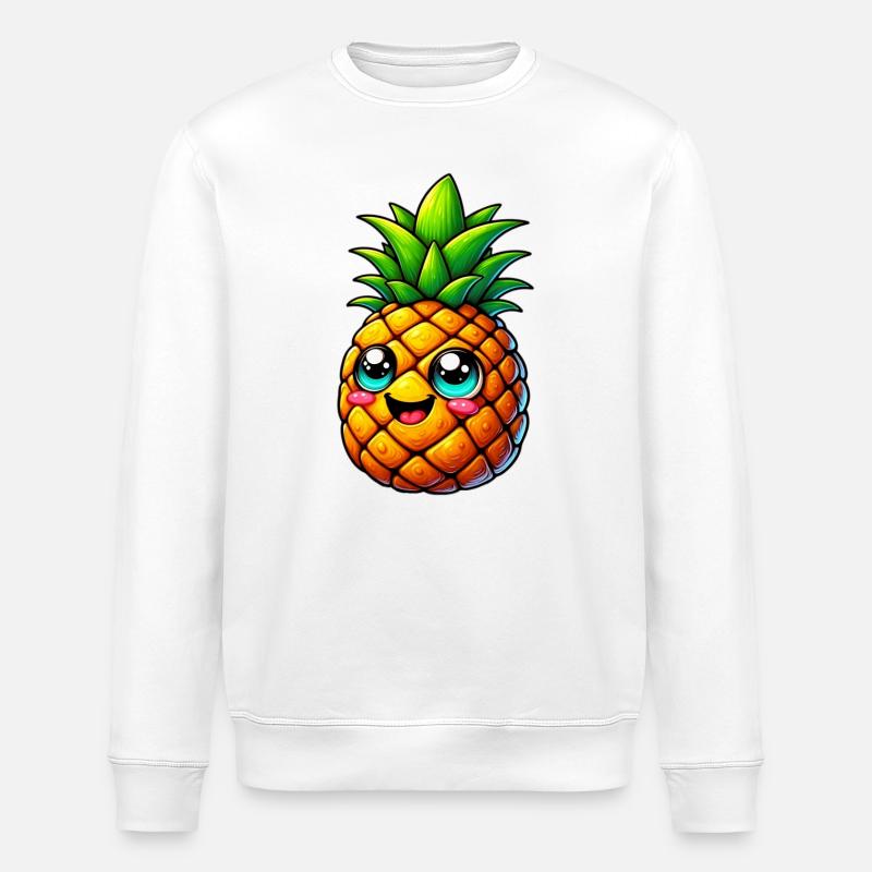 Pineapple - Stanley/Stella ROLLER Unisex Organic Sweatshirt - white