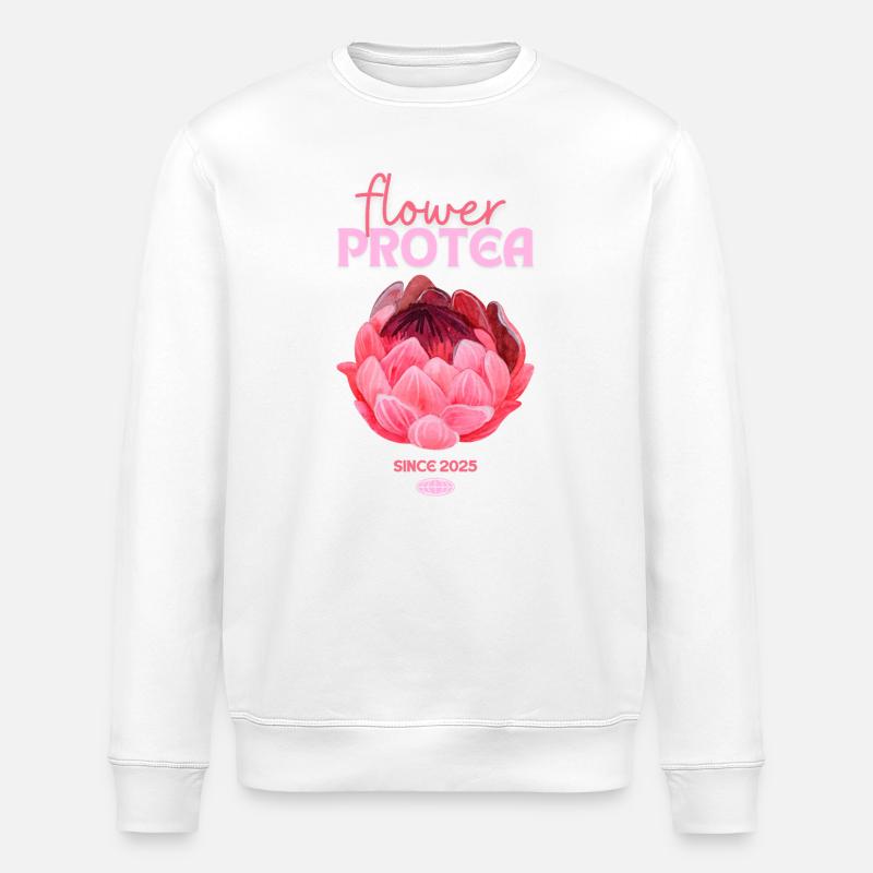 Protea Protea Blüte Proteas Rosa Blüten - Stanley/Stella Unisex Bio-Sweatshirt ROLLER - Weiß