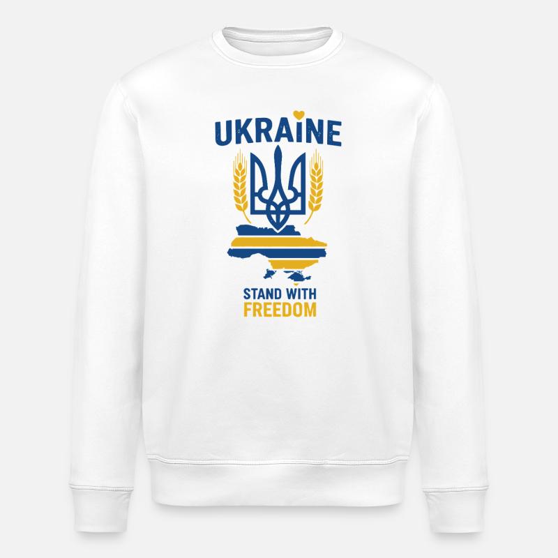 Ukrainisches Freiheitsemblem - Stanley/Stella Unisex Bio-Sweatshirt ROLLER - Weiß