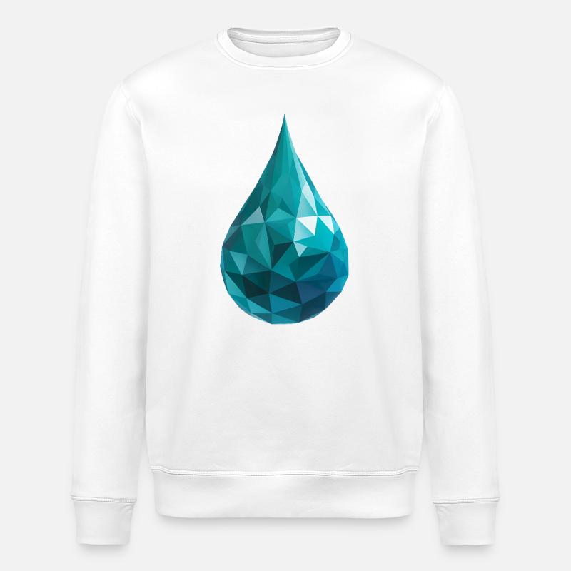 Goutte d’eau - Logo Low Poly cool - Sweat bio ROLLER Stanley/Stella Unisexe - blanc