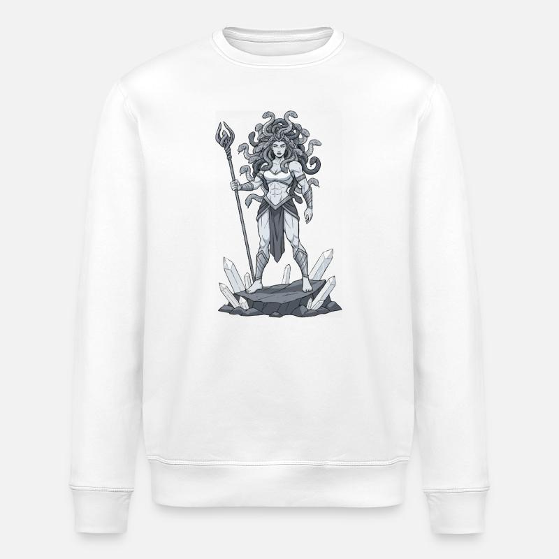 Guerrier Méduse à tête de serpent - Sweat bio ROLLER Stanley/Stella Unisexe - blanc