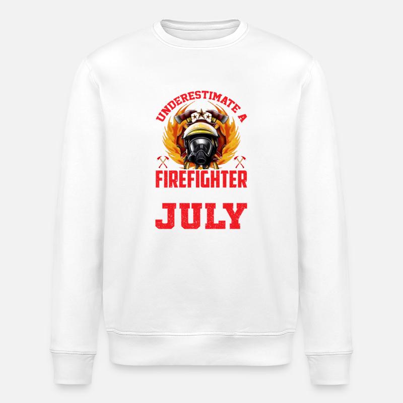 Anniversaire Pompier Juillet - Sweat bio ROLLER Stanley/Stella Unisexe - blanc