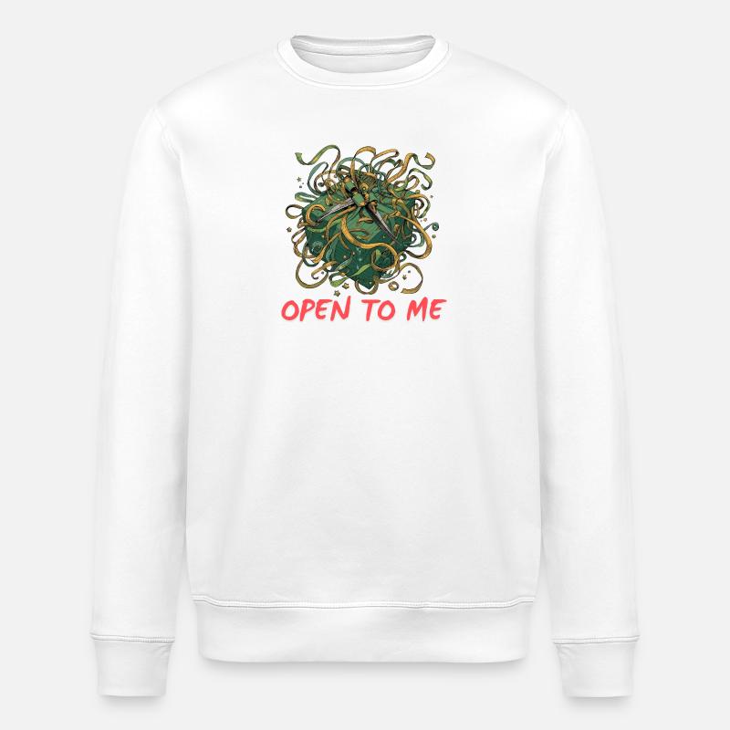 Grüne Brustbänder und Scheren - Stanley/Stella Unisex Bio-Sweatshirt ROLLER - Weiß