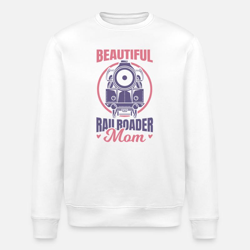 Eisenbahner Mama - Stanley/Stella Unisex Bio-Sweatshirt ROLLER - Weiß