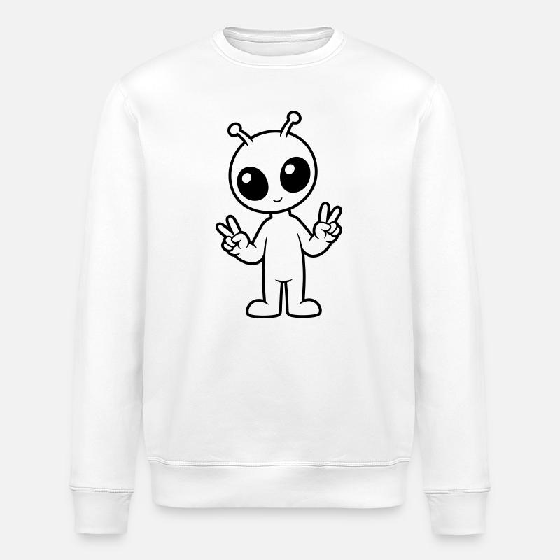 Außerirdischer Frieden - Stanley/Stella Unisex Bio-Sweatshirt ROLLER - Weiß