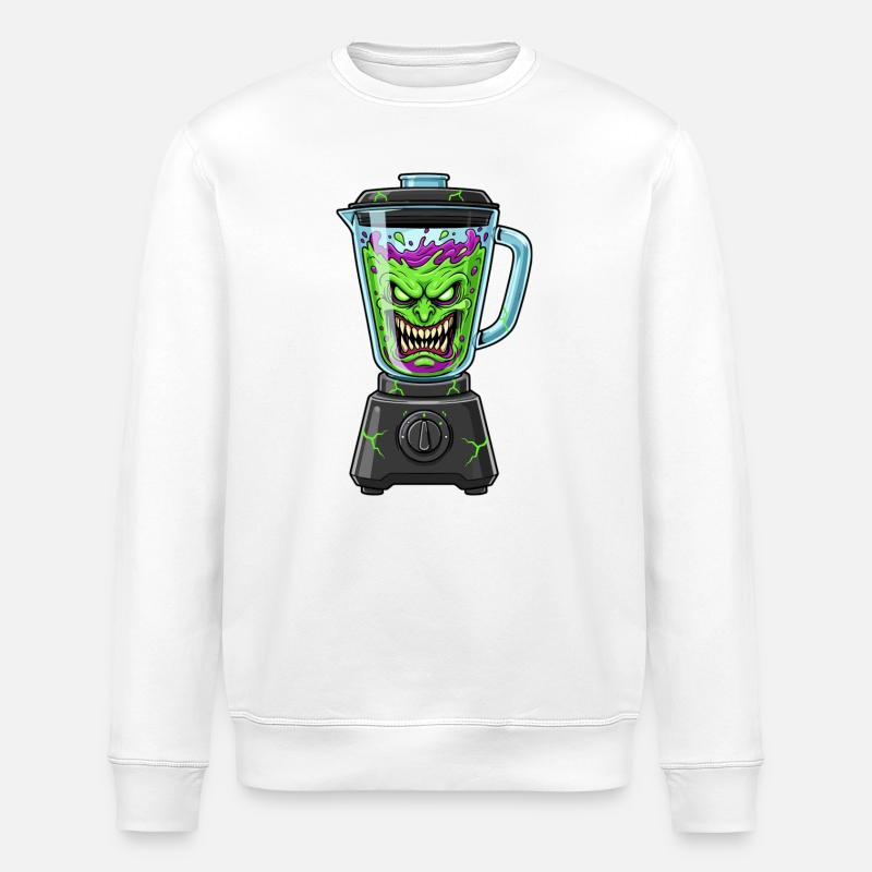 Gruseliger Gemüseblender - Stanley/Stella Unisex Bio-Sweatshirt ROLLER - Weiß