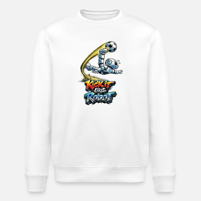 Soccer robot makes overhead kicks - Stanley/Stella ROLLER Unisex Organic Sweatshirt - white