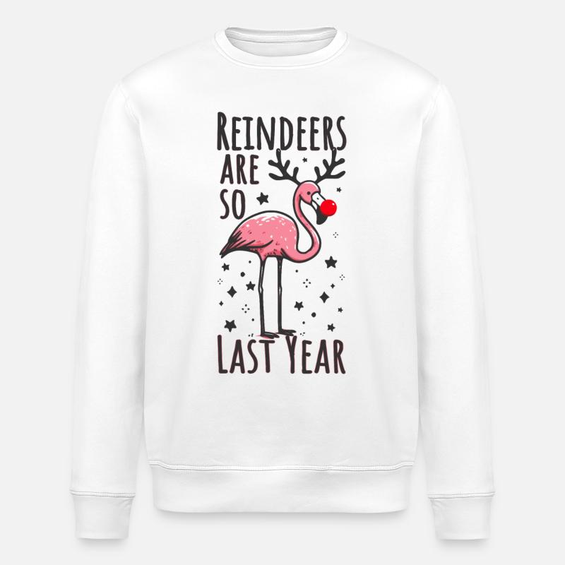Flamingo Weihnachten Lustiger Spruch - Stanley/Stella Unisex Bio-Sweatshirt ROLLER - Weiß