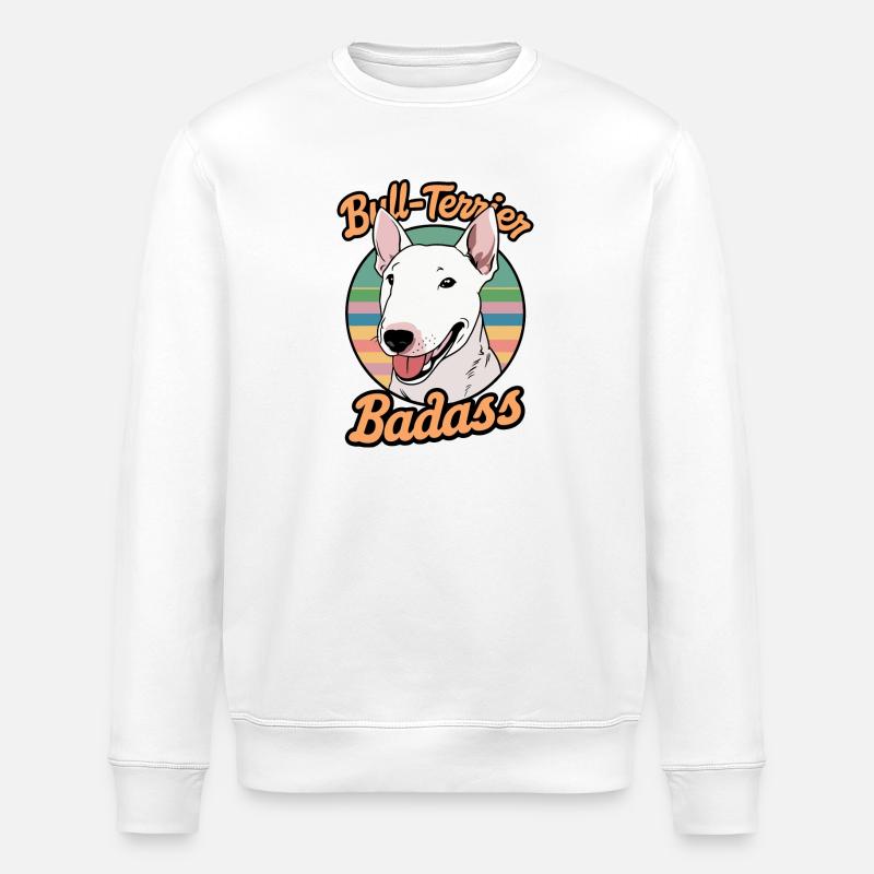 Bull terrier dur à cuire - Sweat bio ROLLER Stanley/Stella Unisexe - blanc