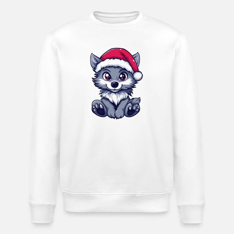 Wolf Weihnachten - Stanley/Stella Unisex Bio-Sweatshirt ROLLER - Weiß