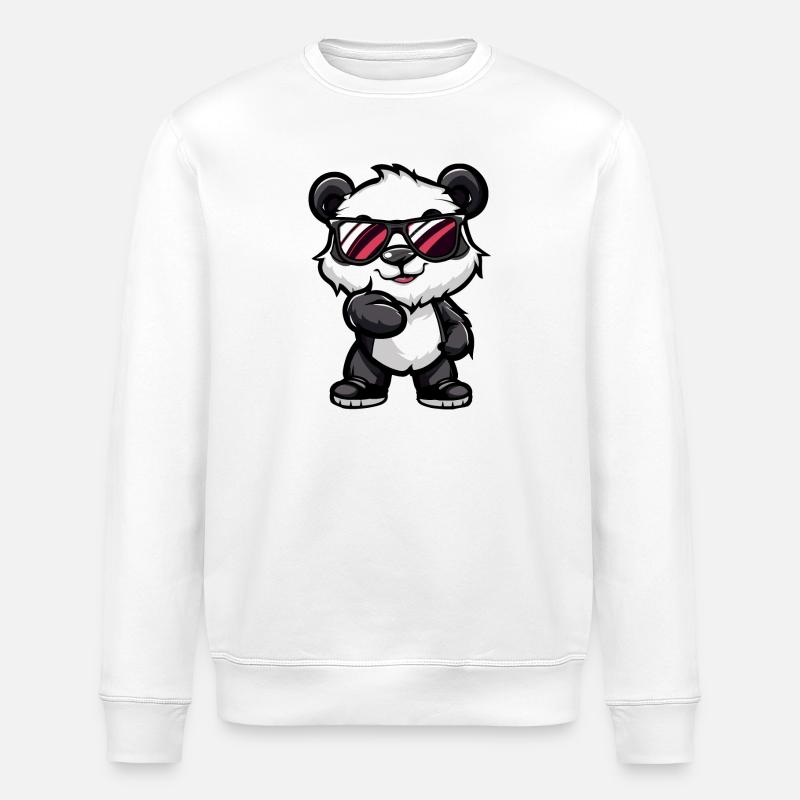 Panda Comic Cool - Stanley/Stella ROLLER Unisex Organic Sweatshirt - white