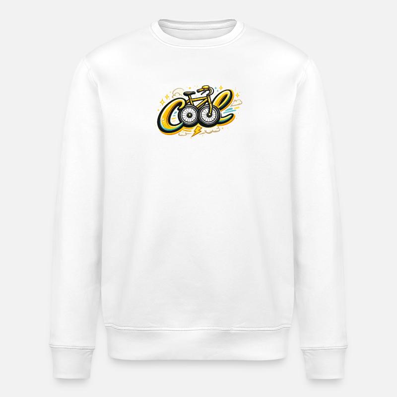 Cool Fahrrad-Comic Artwork - Stanley/Stella Unisex Bio-Sweatshirt ROLLER - Weiß