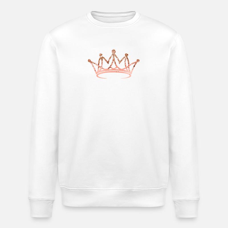 Crown, elegant, glitter, customizable - Stanley/Stella ROLLER Unisex Organic Sweatshirt - white