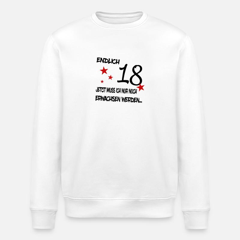 Endlich 18 - Stanley/Stella Unisex Bio-Sweatshirt ROLLER - Weiß
