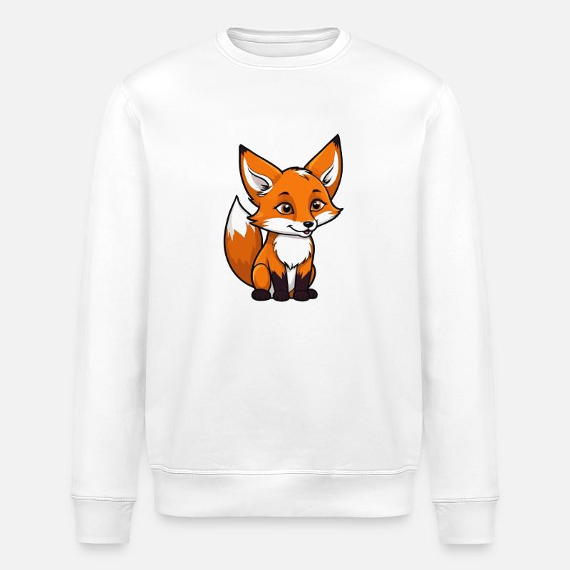 Illustration de renard - Sweat bio ROLLER Stanley/Stella Unisexe - blanc