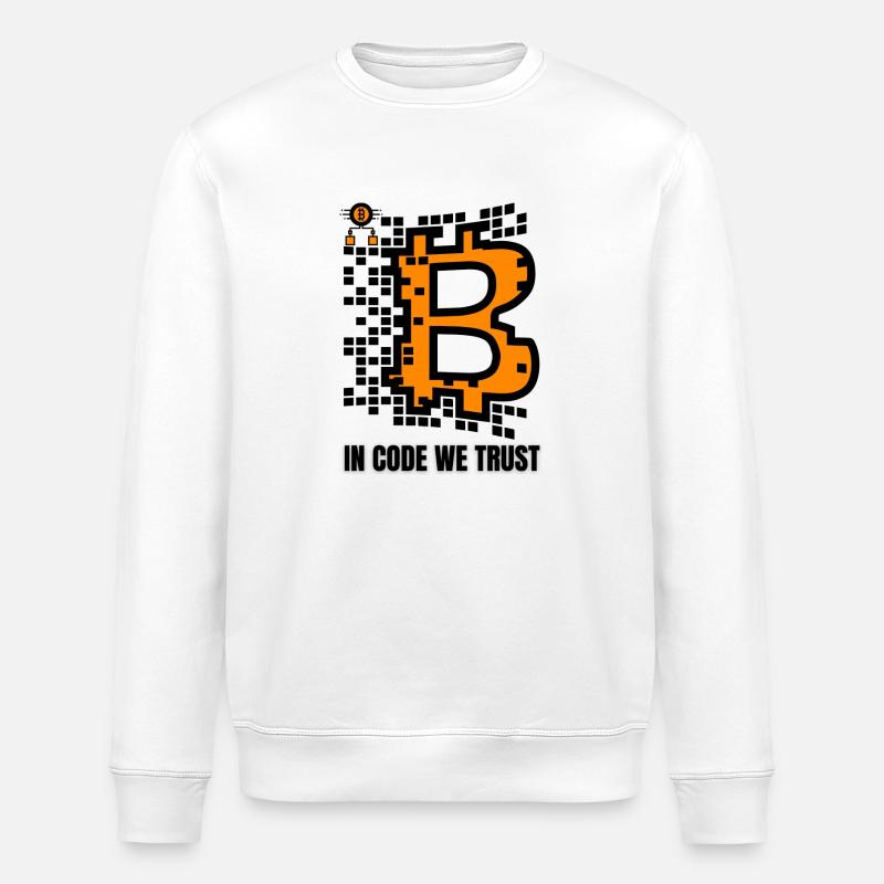 Bitcoin Krypto Kryptowährung Geschenkidee Crypto - Stanley/Stella Unisex Bio-Sweatshirt ROLLER - Weiß