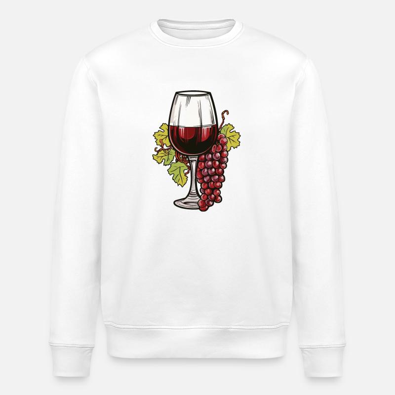 Weinglas Trauben Wein - Stanley/Stella Unisex Bio-Sweatshirt ROLLER - Weiß