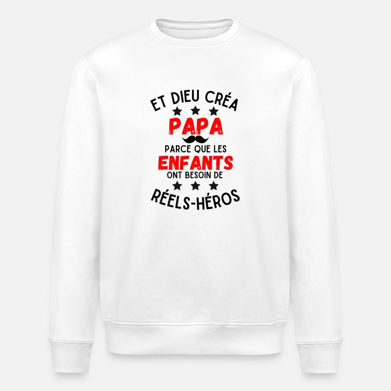 GOTT SCHUF PAPA - Stanley/Stella Unisex Bio-Sweatshirt ROLLER - Weiß