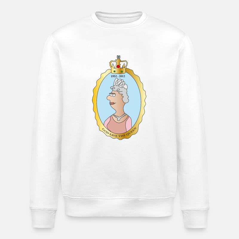 Queen Elizabeth II - Stanley/Stella ROLLER Unisex Organic Sweatshirt - white