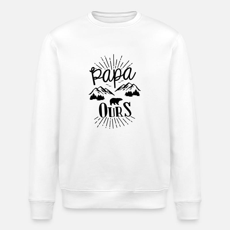 Papa ours - Sweat bio ROLLER Stanley/Stella Unisexe - blanc