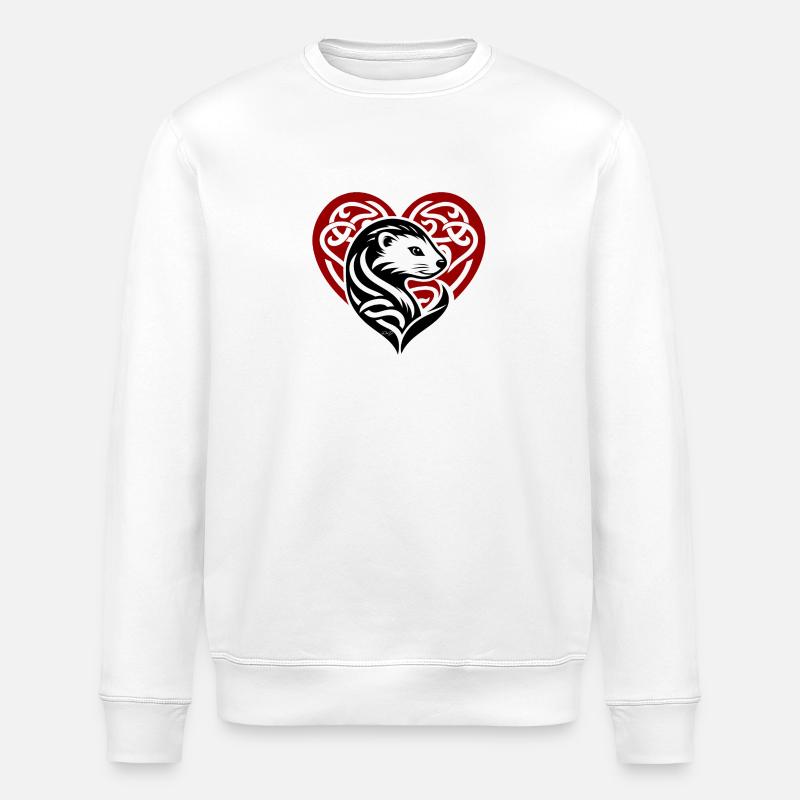 Malignant ermine heart from Brittany - Stanley/Stella ROLLER Unisex Organic Sweatshirt - white