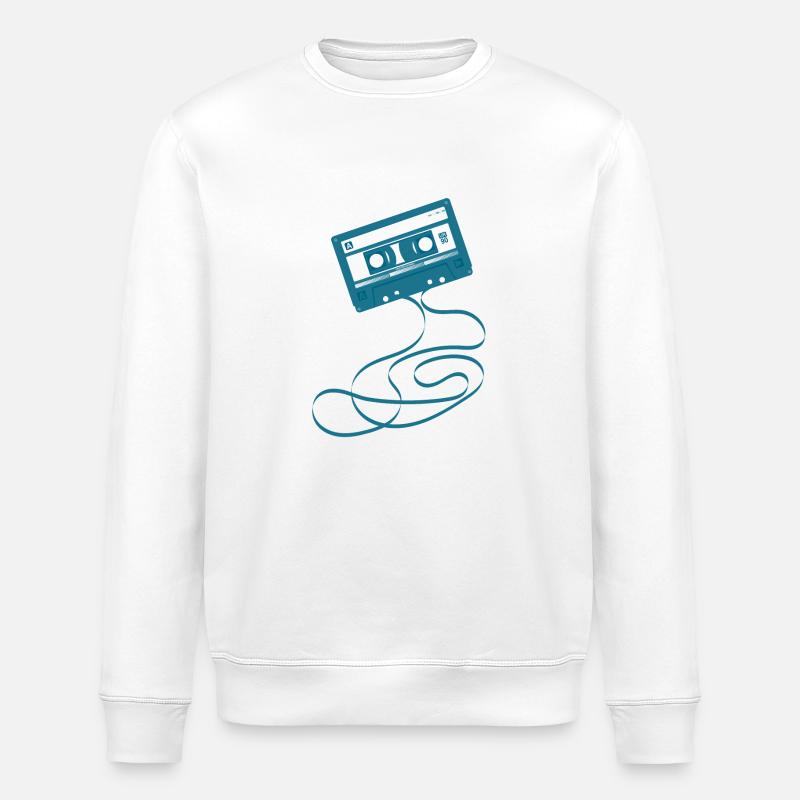 Compact Cassette - Stanley/Stella ROLLER Unisex Organic Sweatshirt - white