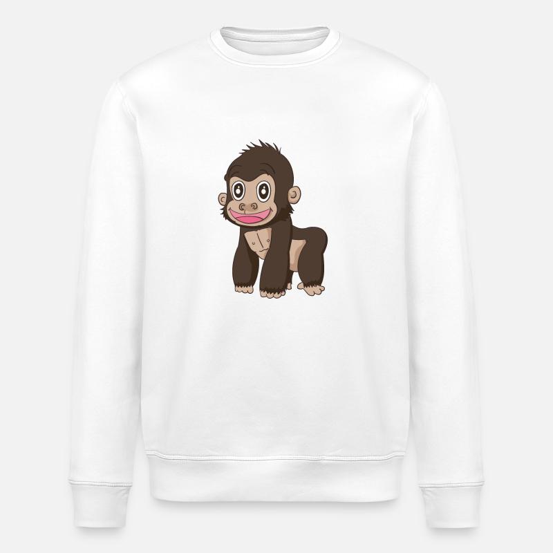 Süsser Affe - Stanley/Stella Unisex Bio-Sweatshirt ROLLER - Weiß